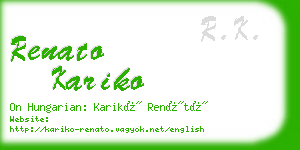 renato kariko business card